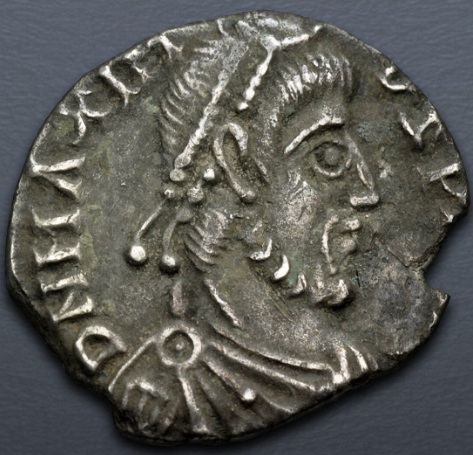Maximus of Spain, 410-411 CE (Barcelona Mint silver - Siliqua)